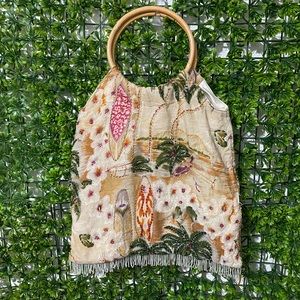 Beaded Surfboard Bag With Bamboo Handles